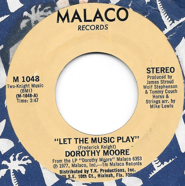 Dorothy Moore : Let The Music Play (7", Single)