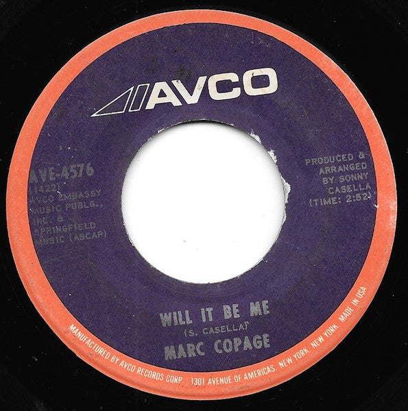 Marc Copage : Will It Be Me (7", ARP)