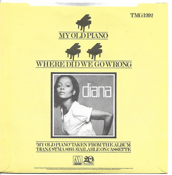 Diana Ross : My Old Piano (7", Single, Sol)