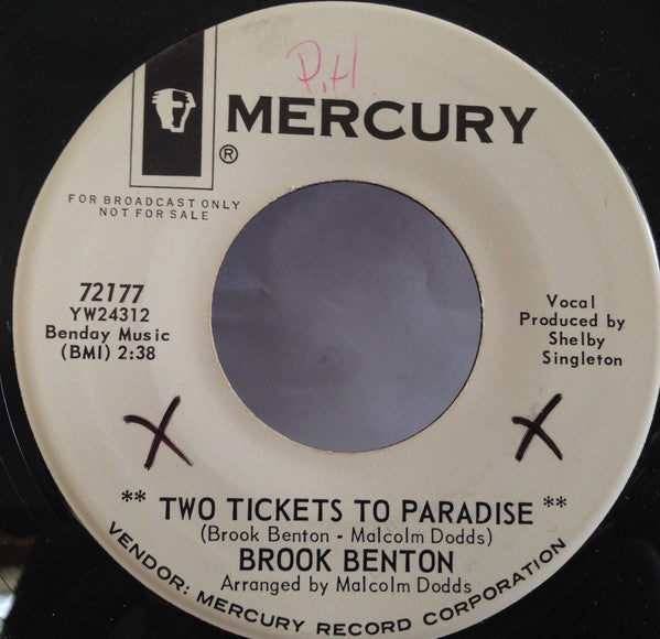 Brook Benton : Two Tickets To Paradise (7", Promo)