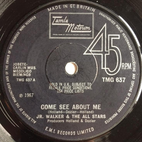 Junior Walker & The All Stars : Come See About Me (7", Sol)