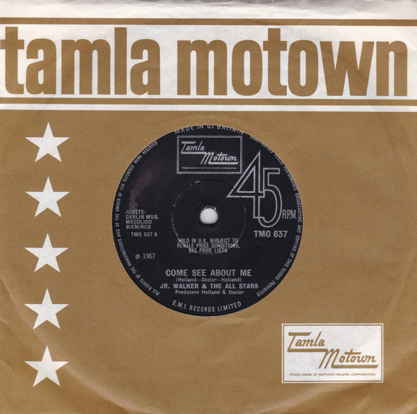 Junior Walker & The All Stars : Come See About Me (7", Sol)