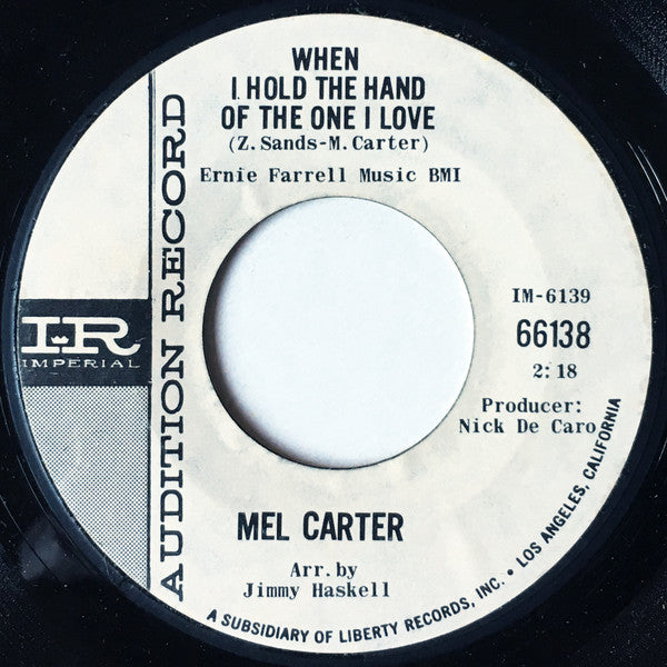 Mel Carter : My Heart Sings (7", Single, Promo, Styrene)