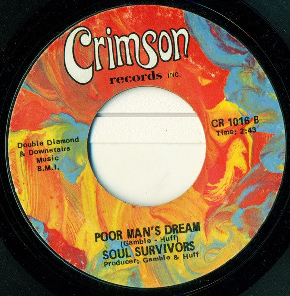 Soul Survivors : Impossible Mission (Mission Impossible) / Poor Man's Dream (7", Styrene)