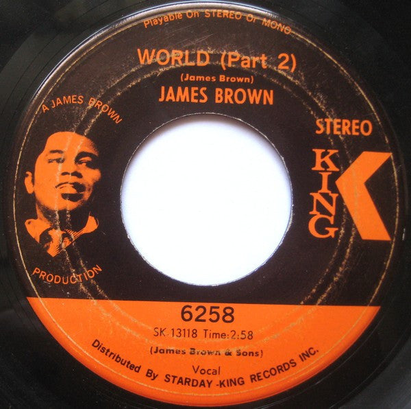 James Brown : World (7", Single, Mon)