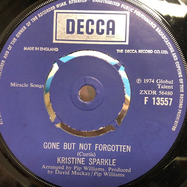 Kristine Sparkle : Gone But Not Forgotten (7")