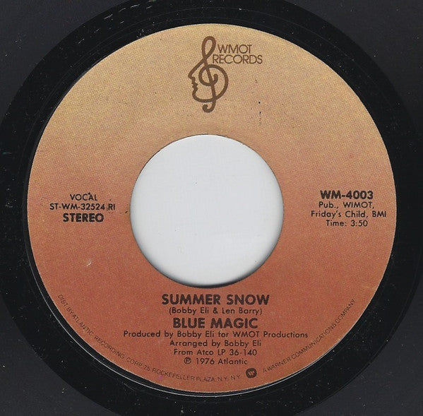 Blue Magic : Summer Snow / Spark Of Love (7", Single, Styrene, RI )