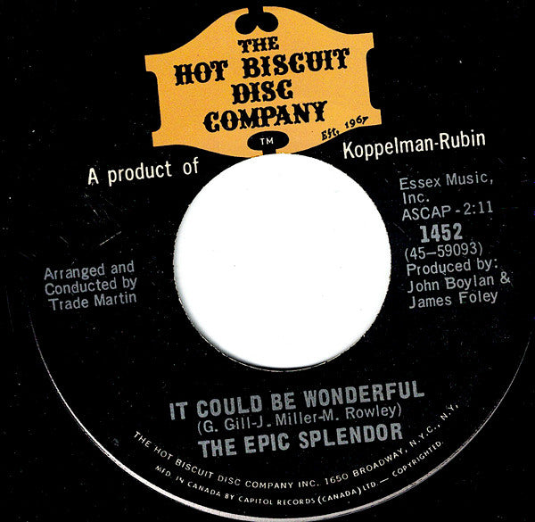 The Epic Splendor : She's High On Life (7", Single)