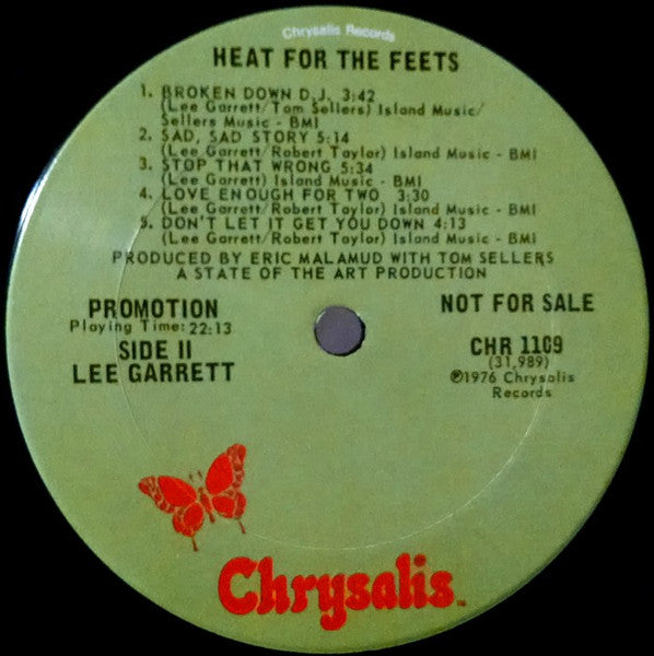 Lee Garrett : Heat For The Feets (LP, Album, Promo)