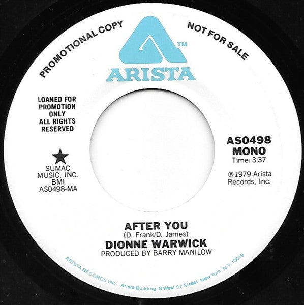 Dionne Warwick : After You (7", Single, Promo)