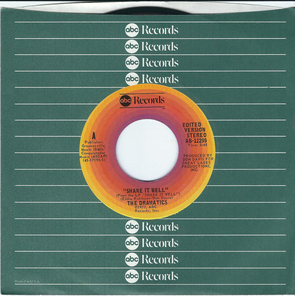 The Dramatics : Shake It Well (7", Single, Styrene, San)