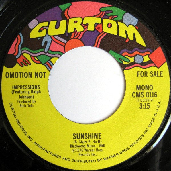 Impressions* : Sunshine (7", Mono, Promo)