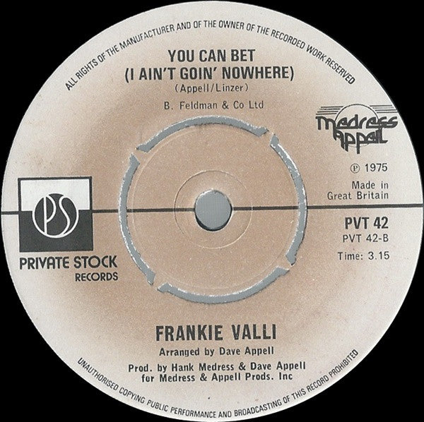 Frankie Valli : Our Day Will Come (7", Single)