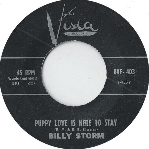 Billy Storm : Puppy Love Is Here To Stay / Push Over (7")