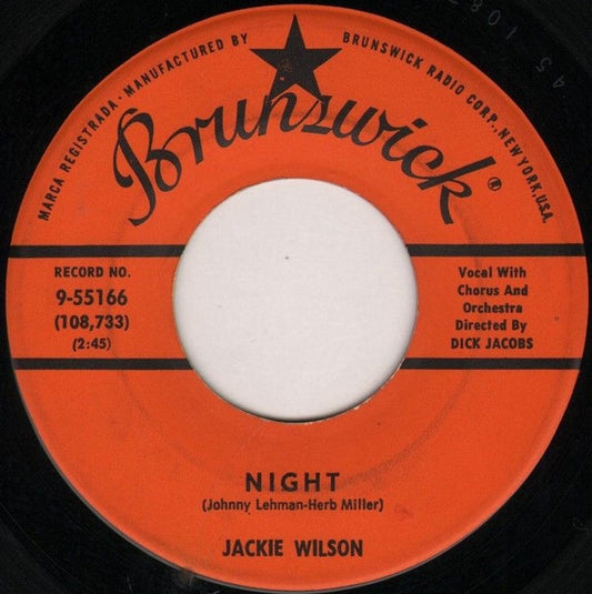 Jackie Wilson : Night / Doggin' Around (7", Pin)