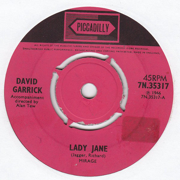 David Garrick : Lady Jane (7", Single)