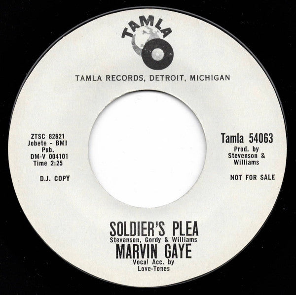 Marvin Gaye : Soldier's Plea (7", Single, Promo, Styrene)