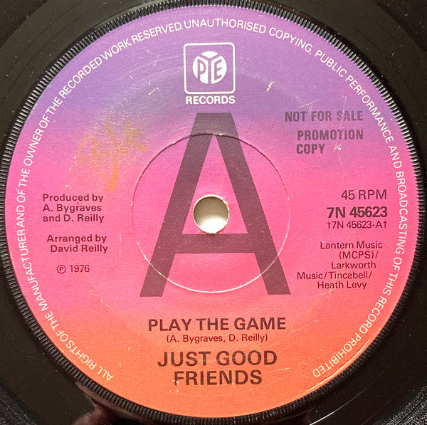 Just Good Friends : Play The Game (7", Single, Promo)