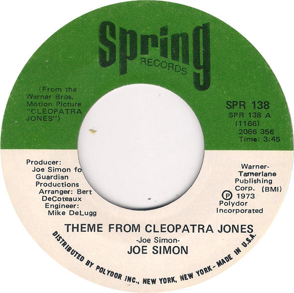Joe Simon : Theme From Cleopatra Jones (7", Single, Styrene)