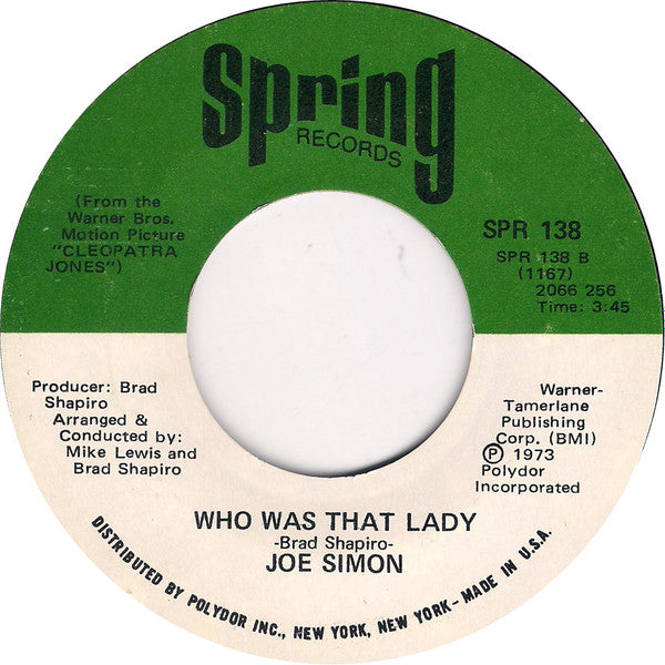 Joe Simon : Theme From Cleopatra Jones (7", Single, Styrene)