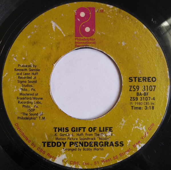 Teddy Pendergrass : Can't We Try / This Gift Of Life (7", Styrene, San)