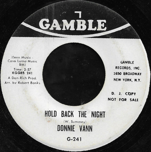 Donnie Vann : Hold Back The Night / A Hundred Pounds Of Clay (7", Promo)