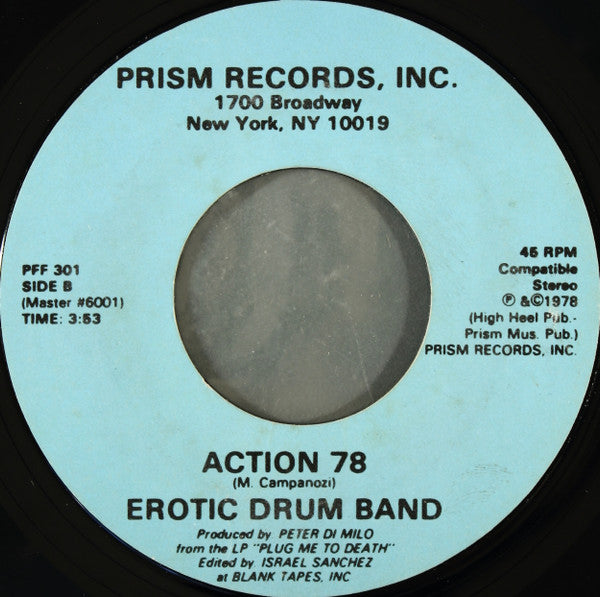 Erotic Drum Band : Plug Me To Death (7", Styrene)