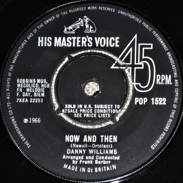 Danny Williams : Don't Just Stand There / Now And Then (7", Single)