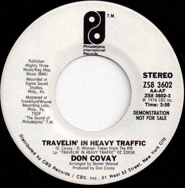Don Covay : Travelin' In Heavy Traffic (7", Promo)
