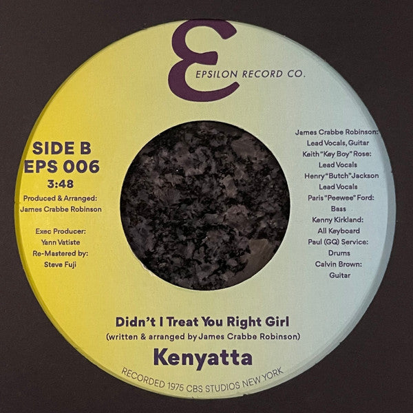 Kenyatta (4) : If We Only Had (7", Single)