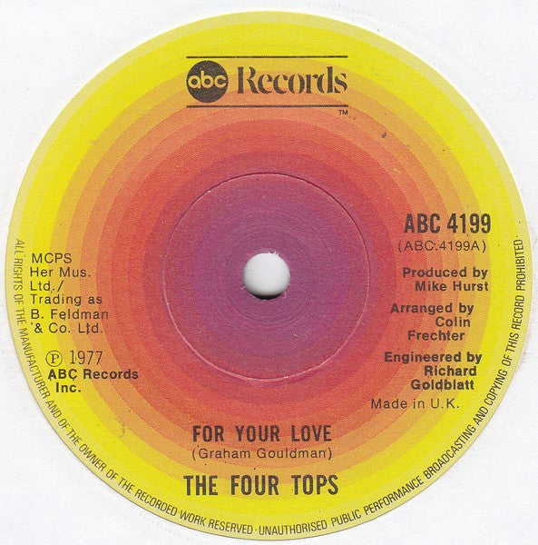 Four Tops : For Your Love (7", Single)
