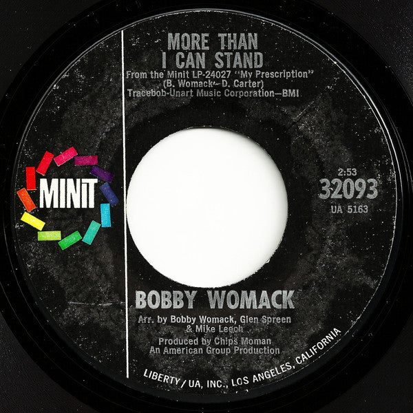 Bobby Womack : More Than I Can Stand (7", Single, Styrene, Mon)