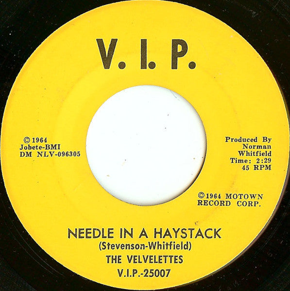 The Velvelettes : Needle In A Haystack / Should I Tell Them (7", Mono, ARP)