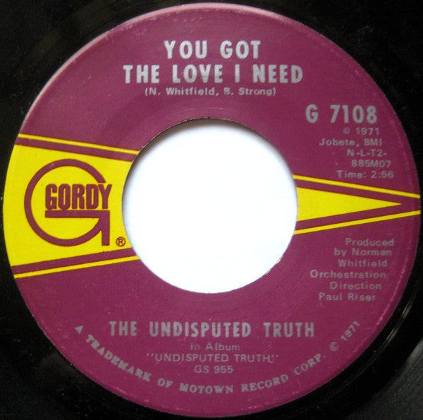 The Undisputed Truth : Smiling Faces Sometimes (7", Single, Ame)