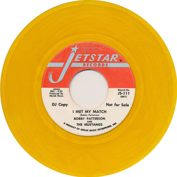 Bobby Patterson & The Mustangs : Broadway Ain't Funky No More / I Met My Match (7", Single, Promo, Yel)