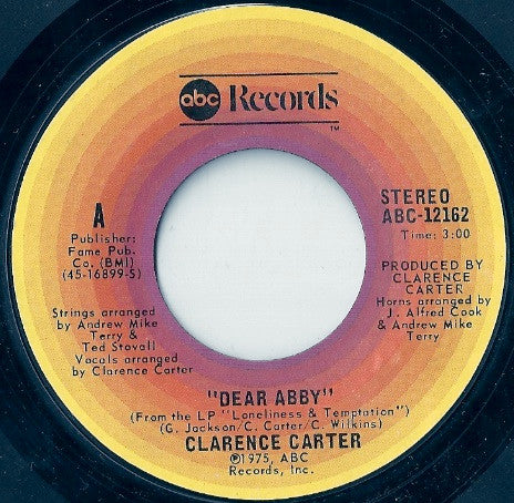 Clarence Carter : Dear Abby / Love Ain't Here No More (7")