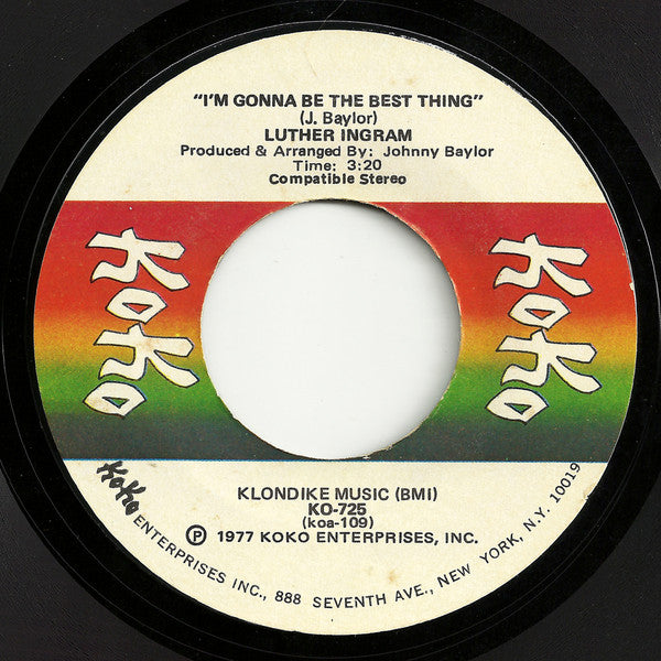Luther Ingram : I Like The Feeling (7", Single, Styrene, She)
