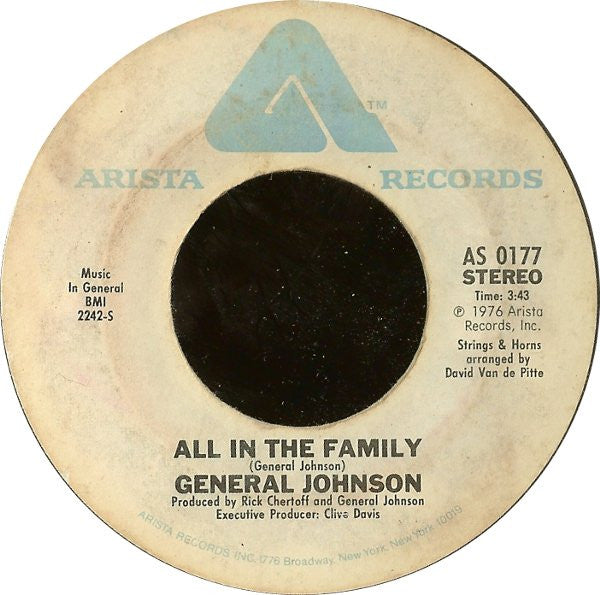 General Johnson : All In The Family / Ready, Willing And Able (7")