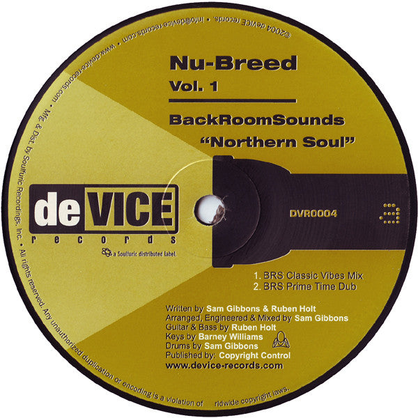 BackRoomSounds / Primo : Nu-Breed Vol. 1 (12")