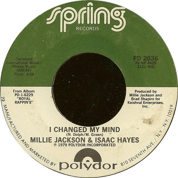 Millie Jackson & Isaac Hayes : I Changed My Mind (7")