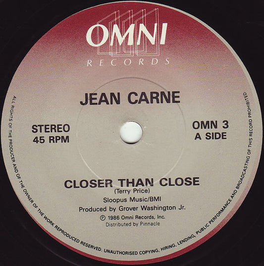 Jean Carn : Closer Than Close (7", Single)
