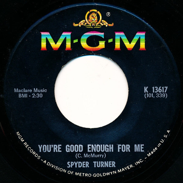 Spyder Turner : Stand By Me / You're Good Enough For Me (7", Single)