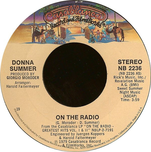 Donna Summer : On The Radio (7", Styrene, 19 )