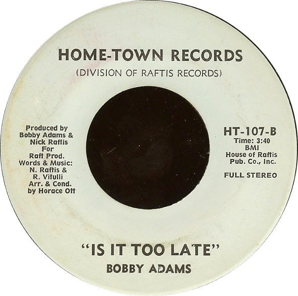 Bobby Adams (2) : Go On Back To Georgia (7")
