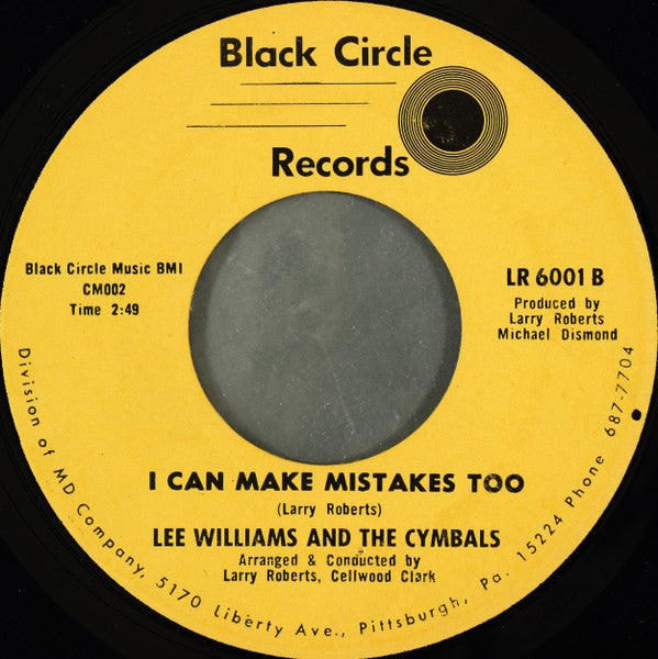 Lee Williams And The Cymbals : Get It Together / I Can Make Mistakes Too (7")
