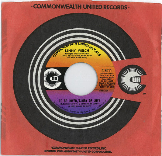Lenny Welch : My Heart Won't Let Me (7", Single)