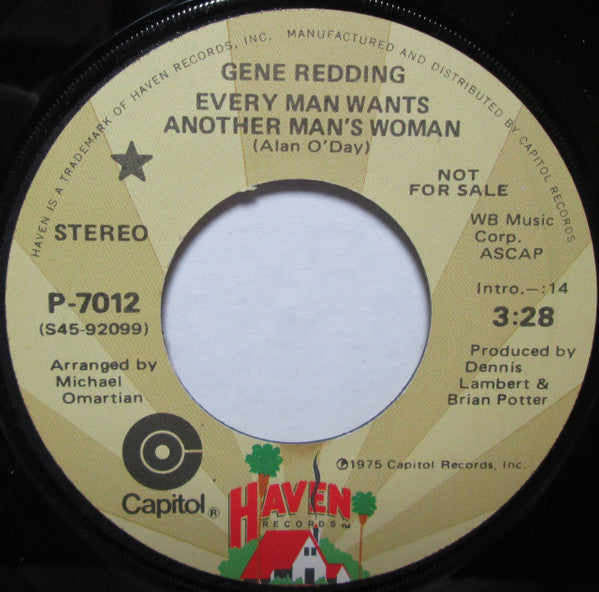 Gene Redding : Every Man Wants Another Man's Woman (7", Mono, Promo)