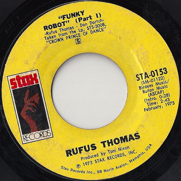 Rufus Thomas : Funky Robot (7", Single, Styrene, Pit)