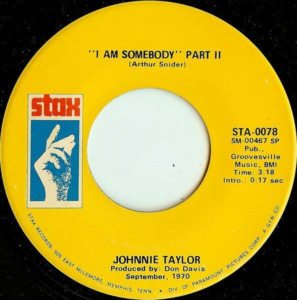 Johnnie Taylor : I Am Somebody (7", Single)