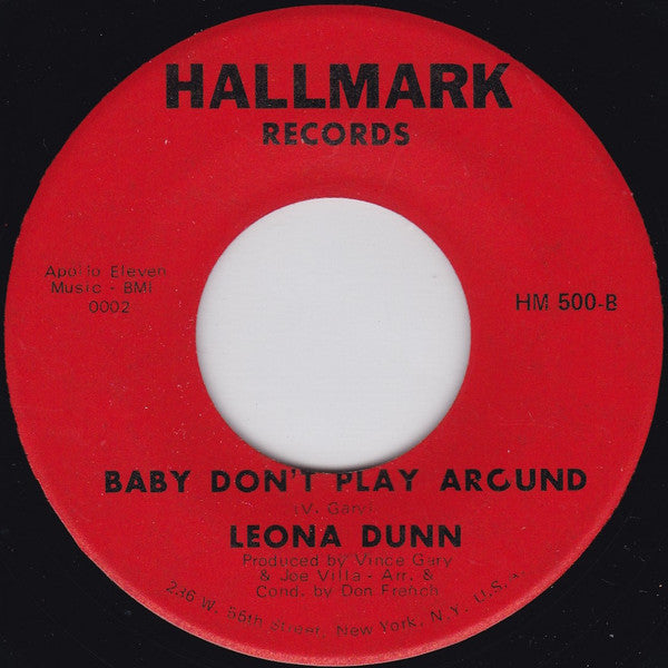 Leona Dunn : Our Songs Of Love / Baby Don't Play Around (7")